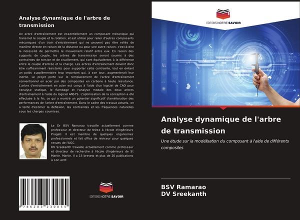 Produktbild: Analyse dynamique de l'arbre de transmission