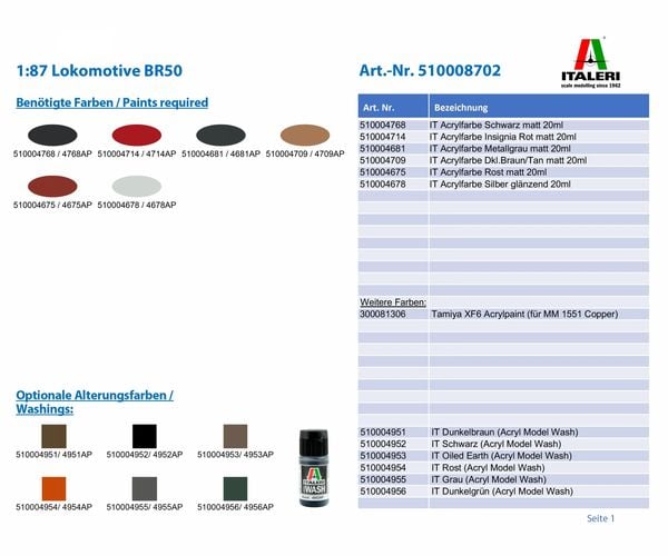 Produktbild: Italeri 510008702 H0 Dampflok BR 50 Plastik-Bausatz