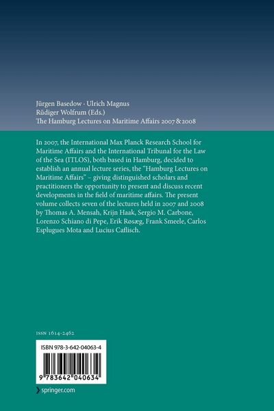 Produktbild: The Hamburg Lectures on Maritime Affairs 2007 & 2008
