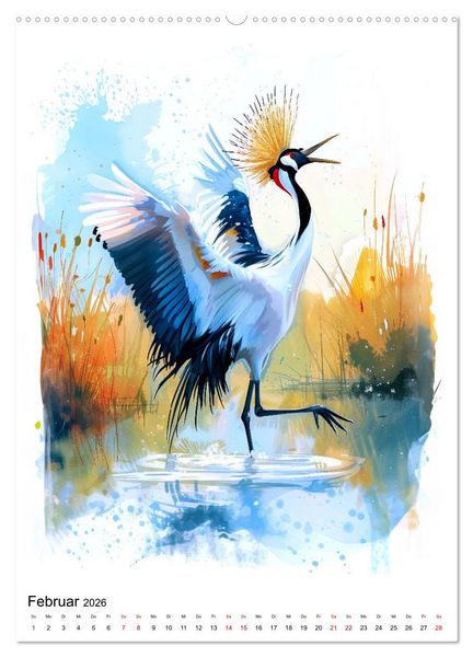 Produktbild: Afrikas Tiere - Illustriert in Wasserfarben (hochwertiger Premium Wandkalender 2026 DIN A2 hoch), Kunstdruck in Hochglanz