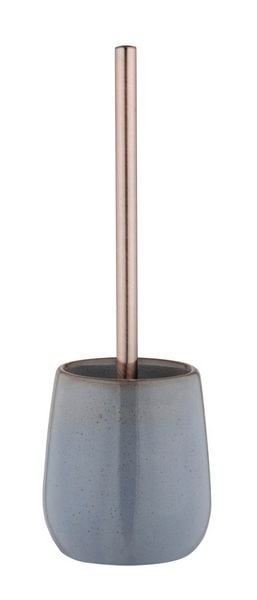 Produktbild: WC-Garnitur Mod. Sirmione, grau/kupfer, Keramik, Edelstahl, &Oslash;10.5x40 cm, mit schwarzem B&uuml;rstenkopf
