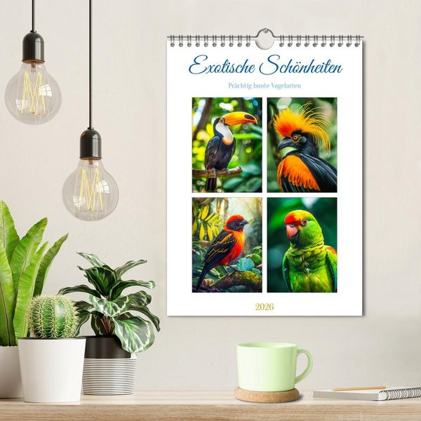 Produktbild: Exotische Sch&ouml;nheiten - pr&auml;chtig bunte V&ouml;gel (Wandkalender 2026 DIN A4 hoch), CALVENDO Monatskalender