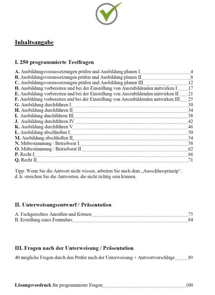 Top-Aevo Prüfungsbuch - Übungsaufgaben zur Ausbildereignungsprüfung