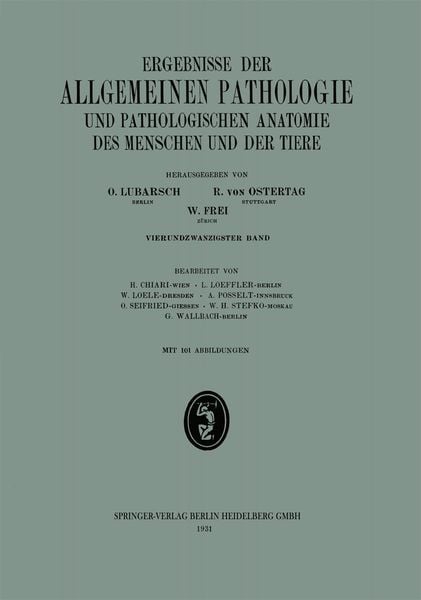 Produktbild: Ergebnisse der allgemeinen Pathologie und pathologischen Anatomie