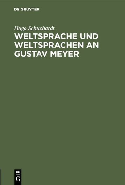 Produktbild: Weltsprache und Weltsprachen an Gustav Meyer
