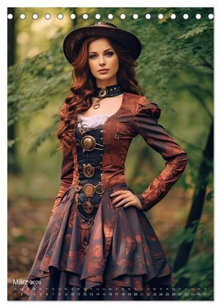 Produktbild: Steampunk Ladies (Tischkalender 2026 DIN A5 hoch), CALVENDO Monatskalender