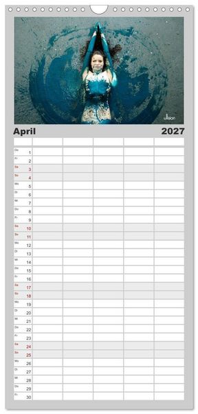 Produktbild: Familienplaner 2027 - FARBSPIELE - Akt im Feuerwerk der Farben mit 5 Spalten (Wandkalender, 21 x 45 cm) CALVENDO