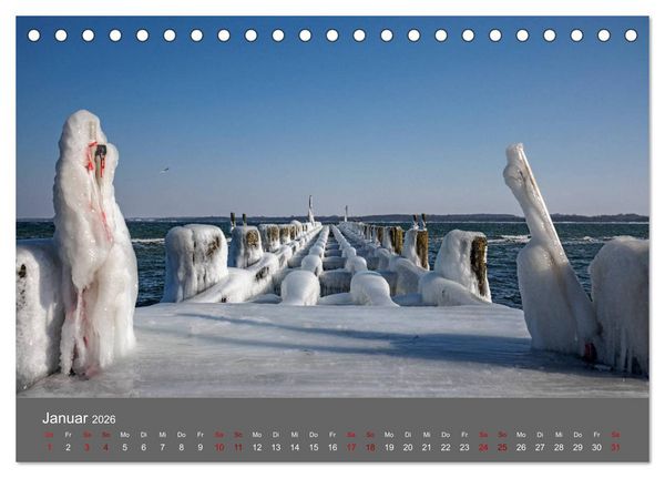 Produktbild: L&uuml;becker Bucht - Travem&uuml;nde - Niendorf - Timmendorf (Tischkalender 2026 DIN A5 quer), CALVENDO Monatskalender