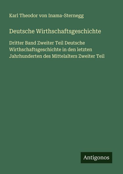 Produktbild: Deutsche Wirthschaftsgeschichte