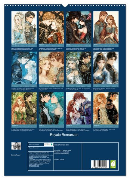Produktbild: Royale Romanzen (hochwertiger Premium Wandkalender 2026 DIN A2 hoch), Kunstdruck in Hochglanz