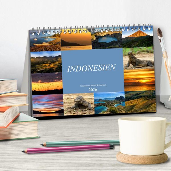 Produktbild: Indonesien - Inselparadies Flores & Komodo (Tischkalender 2026 DIN A5 quer), CALVENDO Monatskalender