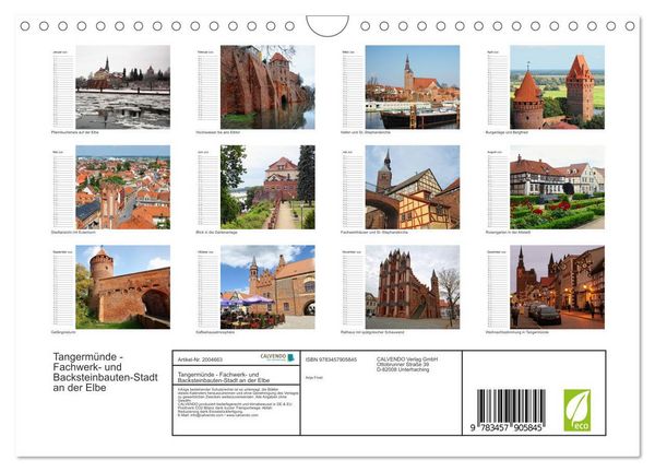 Produktbild: Tangerm&uuml;nde - Fachwerk- und Backsteinbauten-Stadt an der Elbe (Wandkalender 2026 DIN A4 quer), CALVENDO Monatskalender