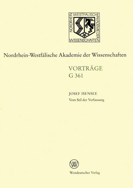 Produktbild: Vom Stil der Verfassung
