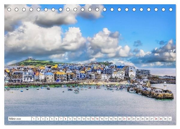 Produktbild: Cornwall - Malerische Landschaften mit grandiosen K&uuml;sten (Tischkalender 2026 DIN A5 quer), CALVENDO Monatskalender