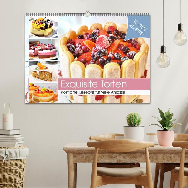 Produktbild: Exquisite Torten. K&ouml;stliche Rezepte f&uuml;r viele Anl&auml;sse (Wandkalender 2026 DIN A2 quer), CALVENDO Monatskalender