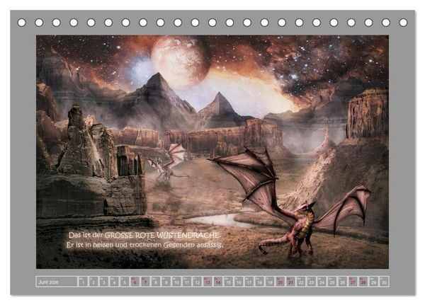 Produktbild: Wo die wilden Drachen wohnen (Tischkalender 2026 DIN A5 quer), CALVENDO Monatskalender