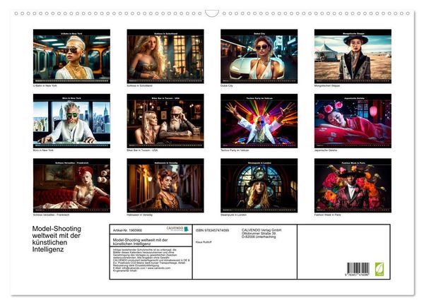 Produktbild: Model-Shooting weltweit mit der k&uuml;nstlichen Intelligenz (Wandkalender 2026 DIN A2 quer), CALVENDO Monatskalender