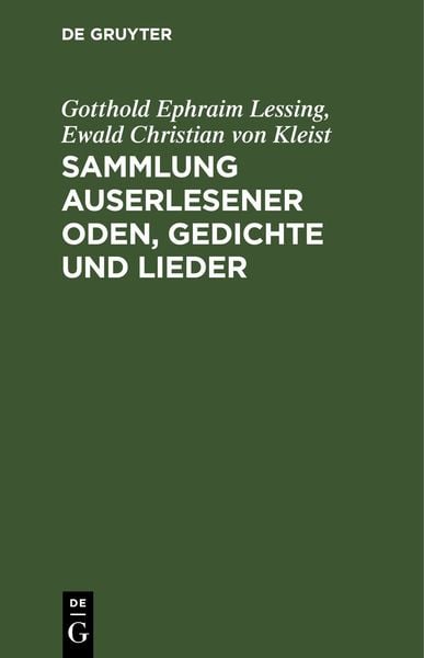 Produktbild: Sammlung auserlesener Oden, Gedichte und Lieder