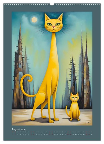 Produktbild: Buntes Katzenvolk (Wandkalender 2026 DIN A2 hoch), CALVENDO Monatskalender