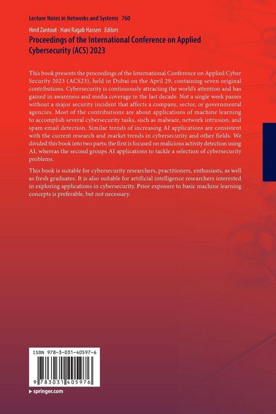 Produktbild: Proceedings of the International Conference on Applied Cybersecurity (ACS) 2023