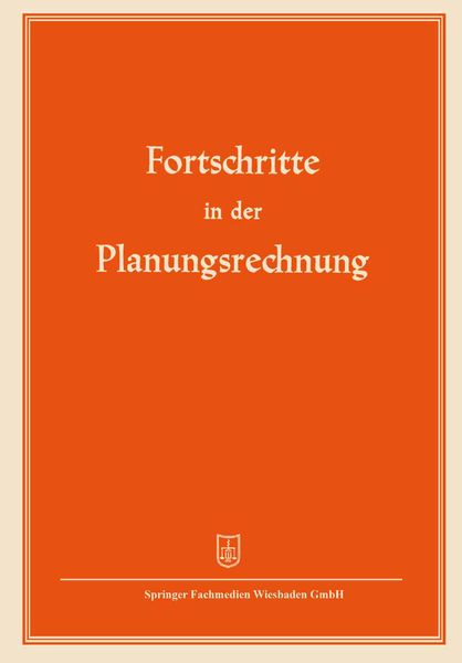 Produktbild: Fortschritte in der Planungsrechnung