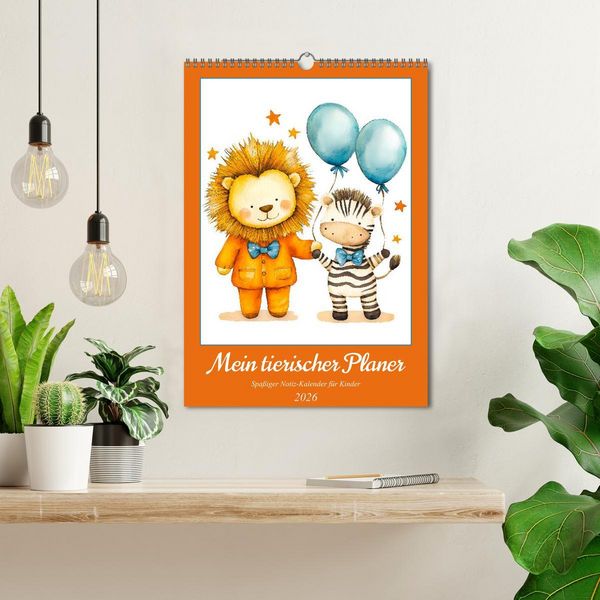 Produktbild: Mein tierischer Planer - Spa&szlig;iger Notiz-Kalender f&uuml;r Kinder (Wandkalender 2026 DIN A3 hoch), CALVENDO Monatskalender
