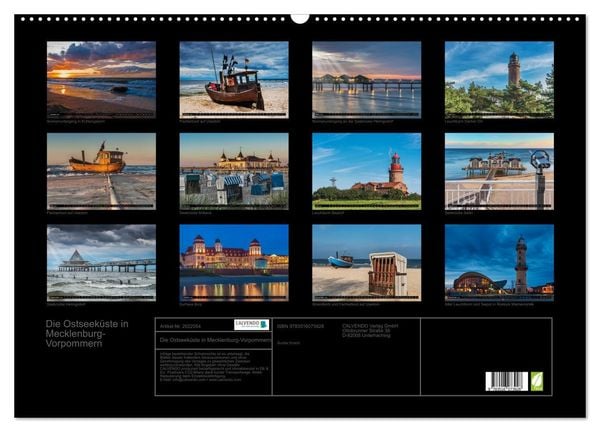 Produktbild: Die Ostseek&uuml;ste in Mecklenburg-Vorpommern (Wandkalender 2026 DIN A2 quer), CALVENDO Monatskalender
