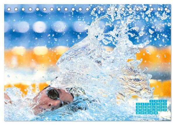 Produktbild: Schwimmen: Sport auf blauen Bahnen (Tischkalender 2027 DIN A5 quer), CALVENDO Monatskalender