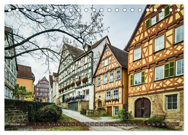 Produktbild: Idyllisches Fachwerk rund um Stuttgart (Tischkalender 2027 DIN A5 quer), CALVENDO Monatskalender