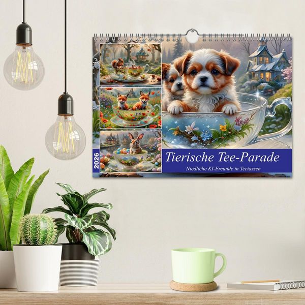 Produktbild: Tierische Tee-Parade (Wandkalender 2026 DIN A4 quer), CALVENDO Monatskalender