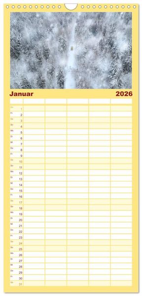 Produktbild: Familienplaner 2026 - Vanlife - Gl&uuml;cklich auf vier R&auml;dern mit 5 Spalten (Wandkalender, 21 x 45 cm) CALVENDO