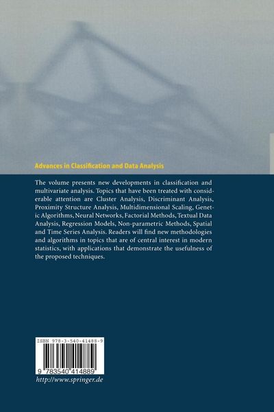 Produktbild: Advances in Classification and Data Analysis