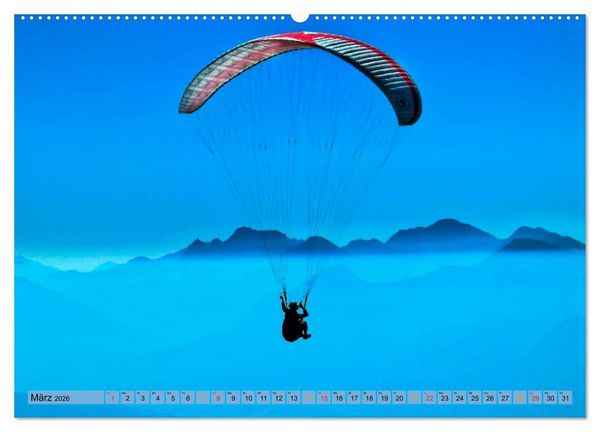 Produktbild: Frei sein - Paragliding (hochwertiger Premium Wandkalender 2026 DIN A2 quer), Kunstdruck in Hochglanz