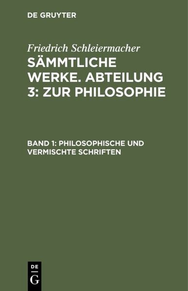Produktbild: Philosophische und vermischte Schriften
