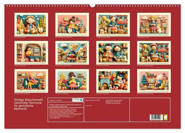Produktbild: Wollige Maschenwelt. Gestrickte Harmonie f&uuml;r gem&uuml;tliche Momente (Wandkalender 2026 DIN A2 quer), CALVENDO Monatskalender