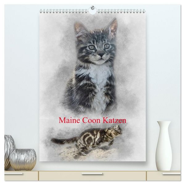 Produktbild: Maine Coon Katzen (hochwertiger Premium Wandkalender 2026 DIN A2 hoch), Kunstdruck in Hochglanz