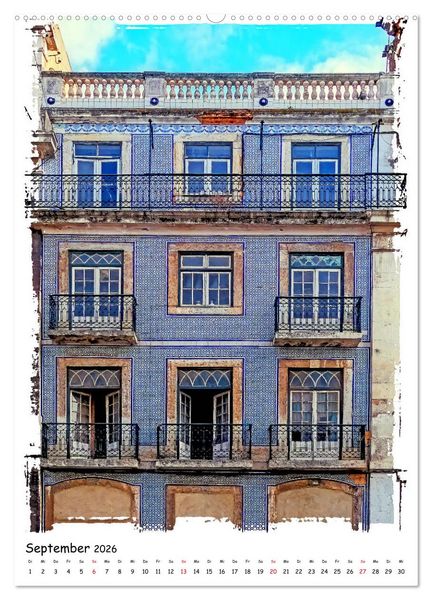Produktbild: Lissabons Altstadt (Wandkalender 2026 DIN A2 hoch), CALVENDO Monatskalender