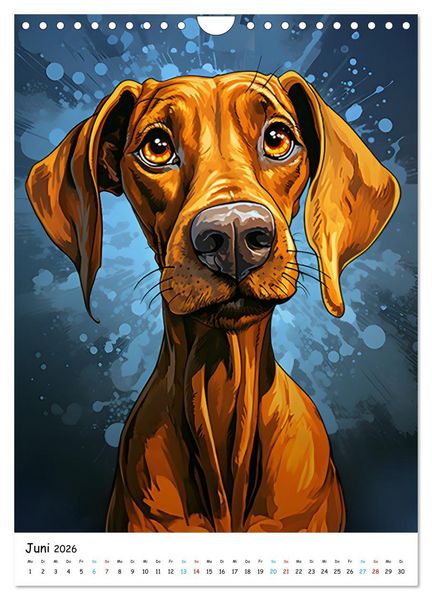 Produktbild: Crazy Dogs Bekannte Hunderassen im Comicstyle (Wandkalender 2026 DIN A4 hoch), CALVENDO Monatskalender