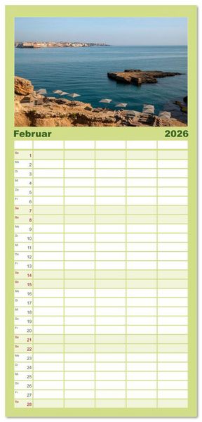 Produktbild: Familienplaner 2026 - Sizilien &ndash; Die Insel, auf der es keinen Winter gibt mit 5 Spalten (Wandkalender, 21 x 45 cm) CALVENDO