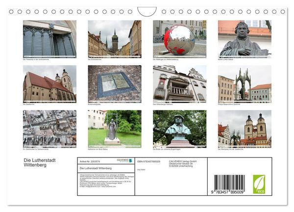 Produktbild: Die Lutherstadt Wittenberg (Wandkalender 2026 DIN A4 quer), CALVENDO Monatskalender