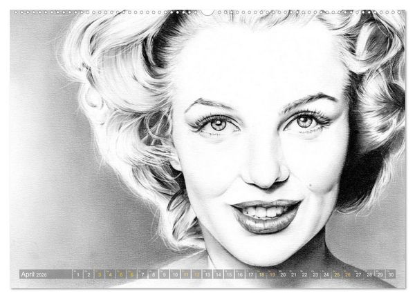 Produktbild: Hollywood Ikonen in Bleistift (hochwertiger Premium Wandkalender 2026 DIN A2 quer), Kunstdruck in Hochglanz