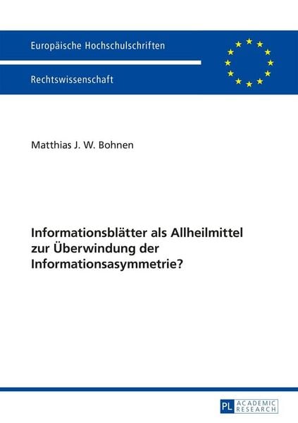 Produktbild: Informationsbl&auml;tter als Allheilmittel zur &Uuml;berwindung der Informationsasymmetrie?