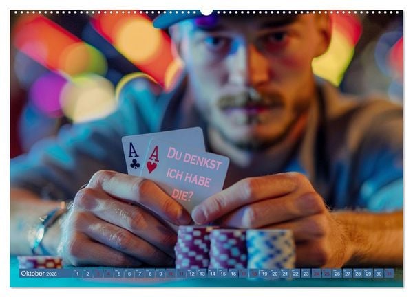 Produktbild: Poker Masters Texas Hold'em (hochwertiger Premium Wandkalender 2026 DIN A2 quer), Kunstdruck in Hochglanz