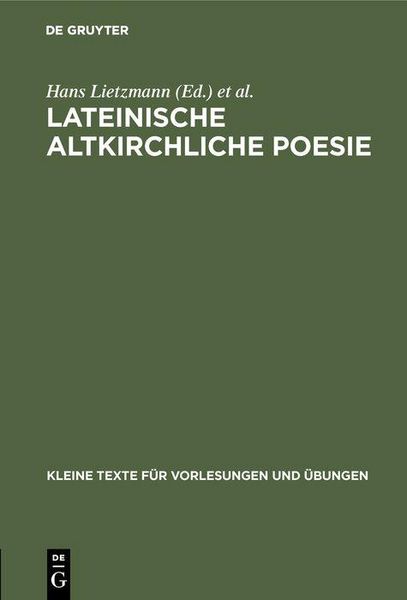 Produktbild: Lateinische altkirchliche Poesie