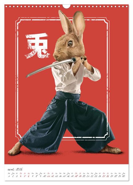Produktbild: Combattant animal (Calendrier mural 2026 DIN A3 horizontal), CALVENDO calendrier mensuel