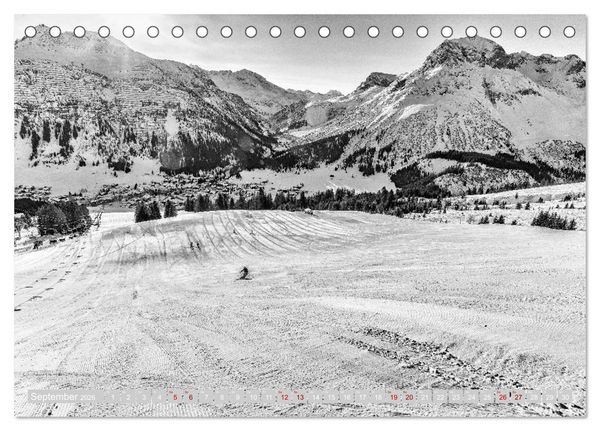 Produktbild: Arlberg black and white (Tischkalender 2026 DIN A5 quer), CALVENDO Monatskalender