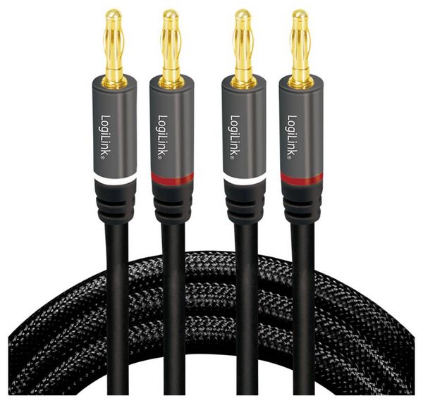 Produktbild: LogiLink CA1211 Audio Anschlusskabel 5.0m Schwarz Geschirmt, Farbcodiert