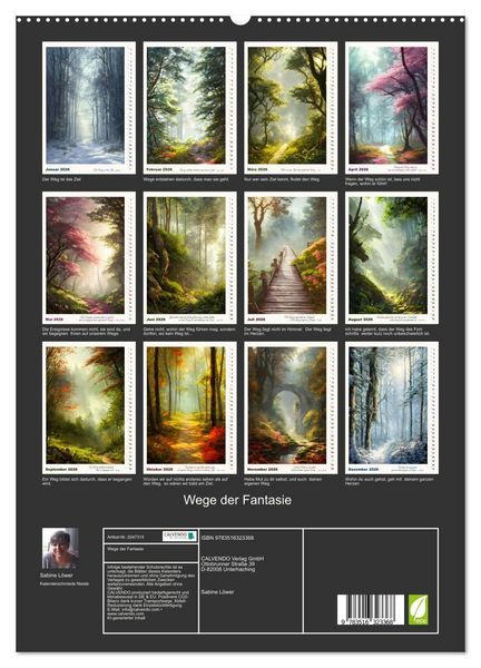 Produktbild: Wege der Fantasie (hochwertiger Premium Wandkalender 2026 DIN A2 hoch), Kunstdruck in Hochglanz