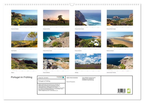 Produktbild: Portugal im Fr&uuml;hling (Wandkalender 2026 DIN A2 quer), CALVENDO Monatskalender