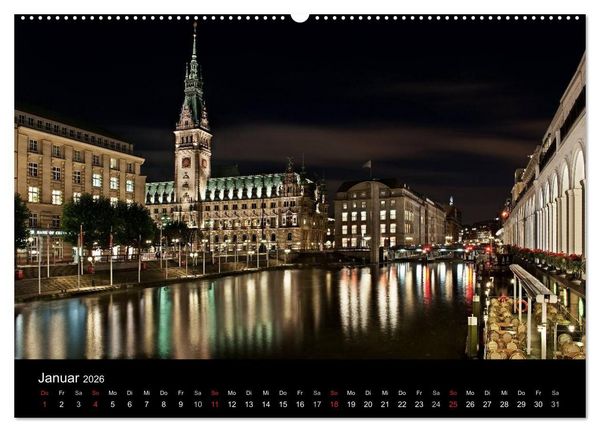 Produktbild: Hamburgs N&auml;chte (Wandkalender 2026 DIN A2 quer), CALVENDO Monatskalender